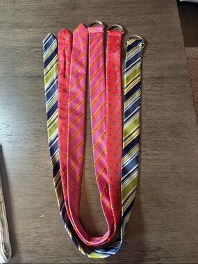 Vintage Old Navy 100% Silk Necktie Belts Set of 3 - M